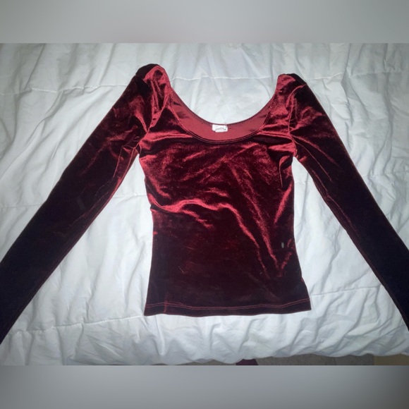 Garage Tops - Garage Burgundy Velvet Top